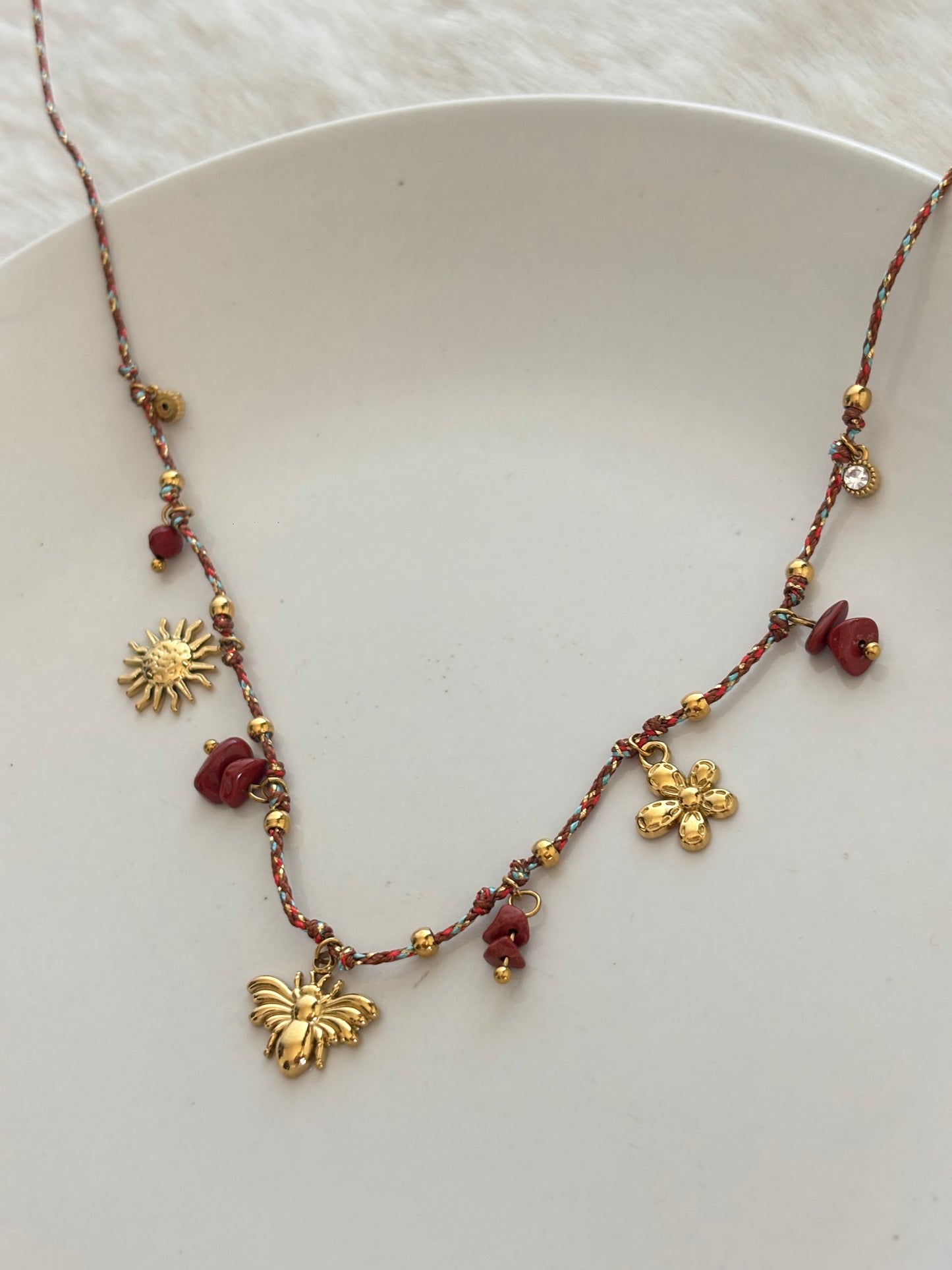 Bee Hive Charm Necklace