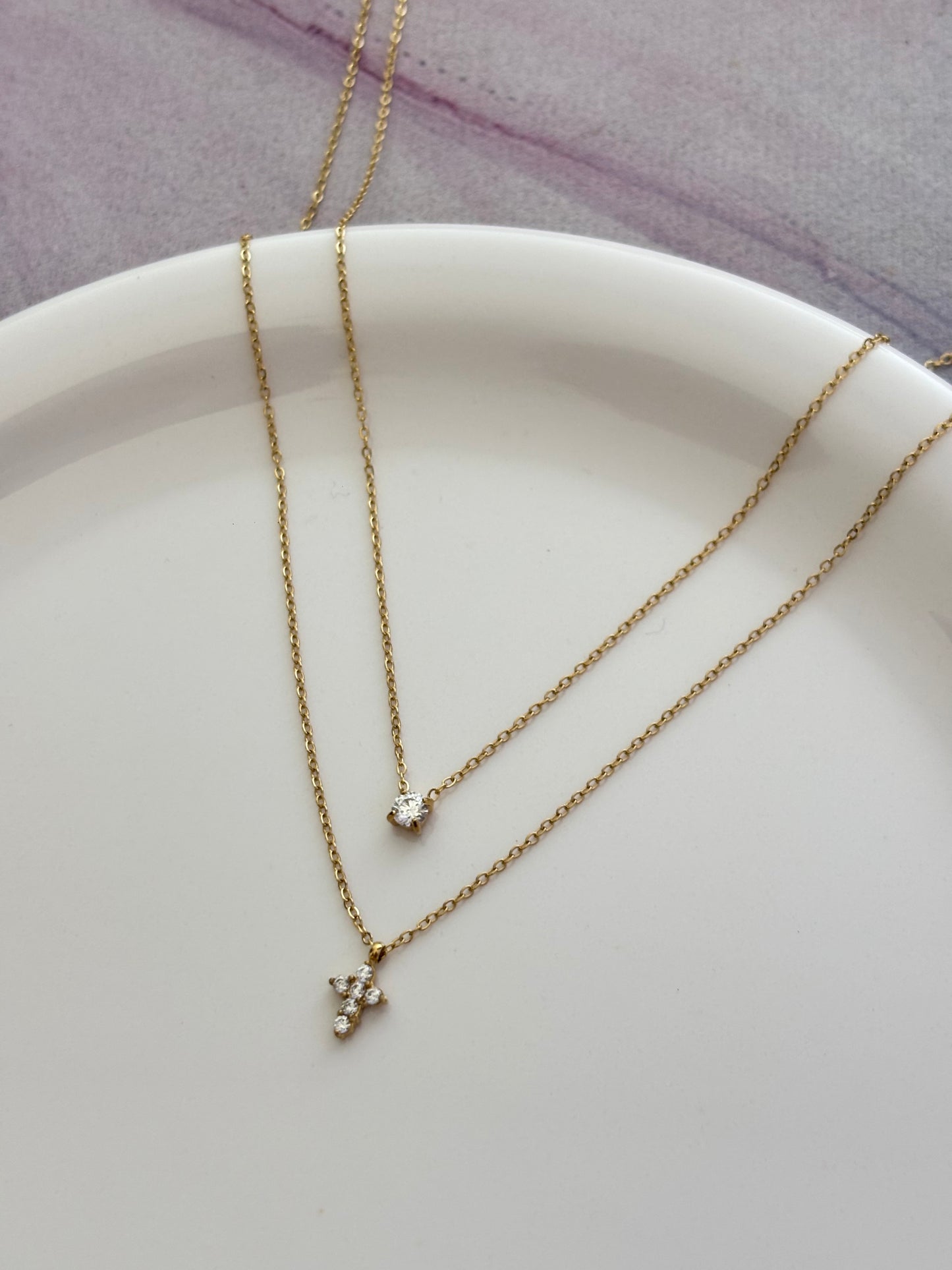 Dainty Layered Cross Necklace
