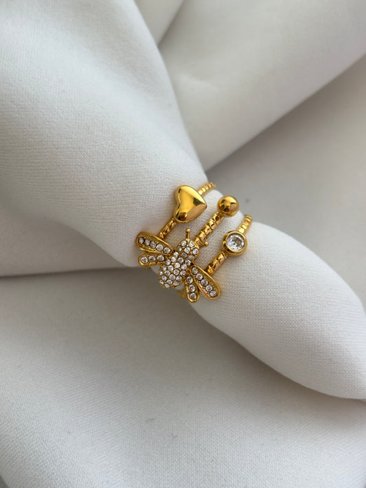Bee Hive Adjsustable Ring