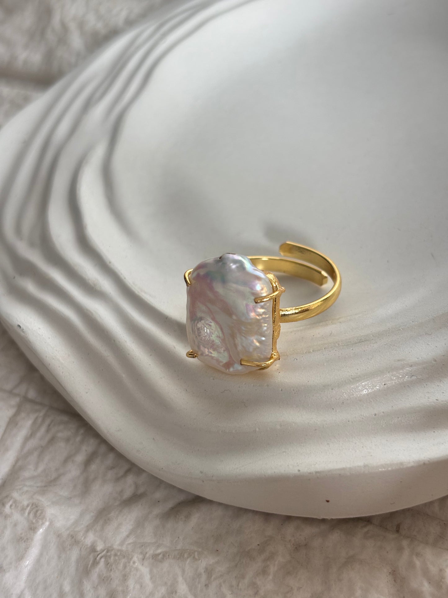Baroque Pearl Adjustable Ring