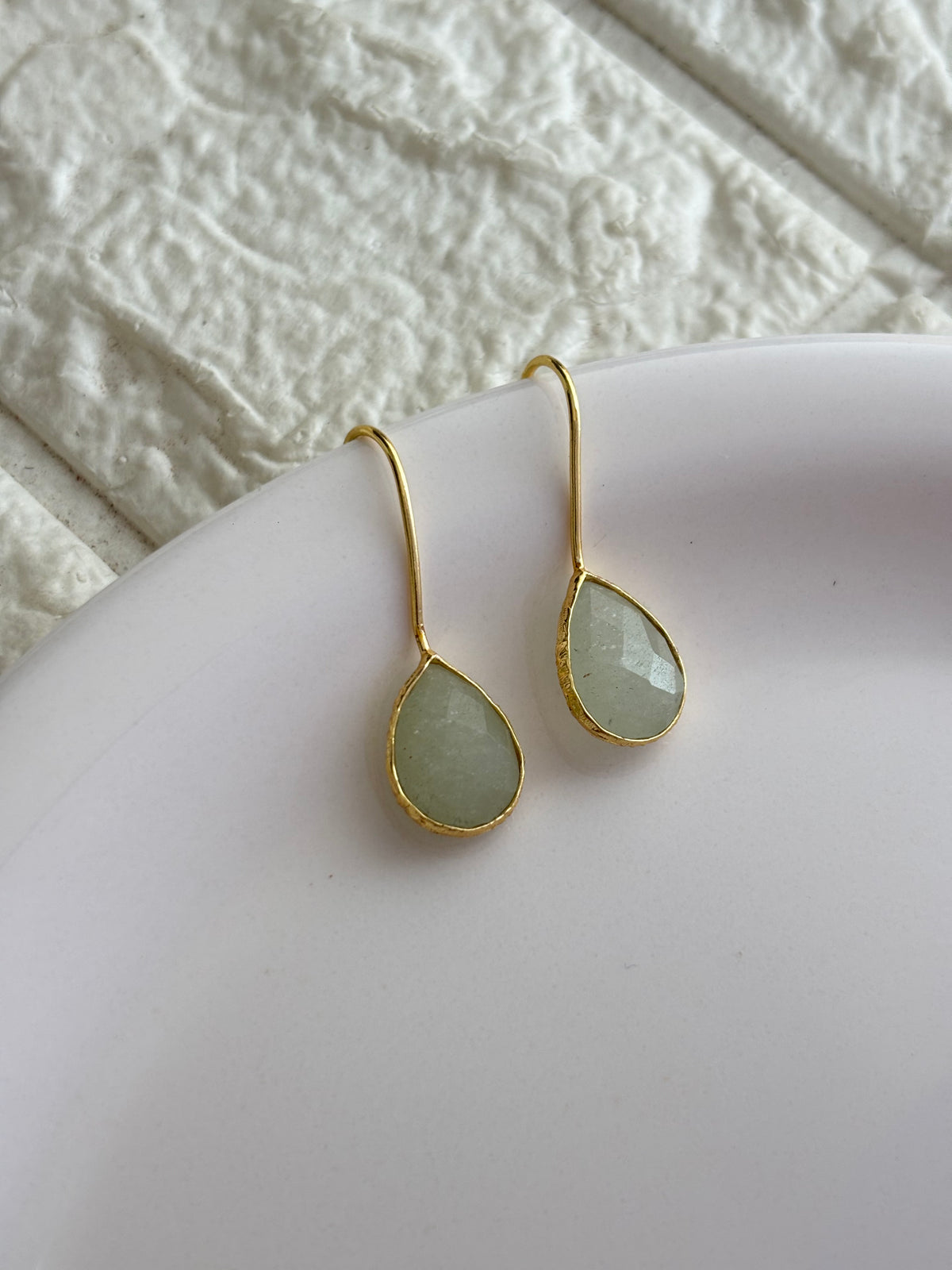 Cats Eye Drop Earring Brass