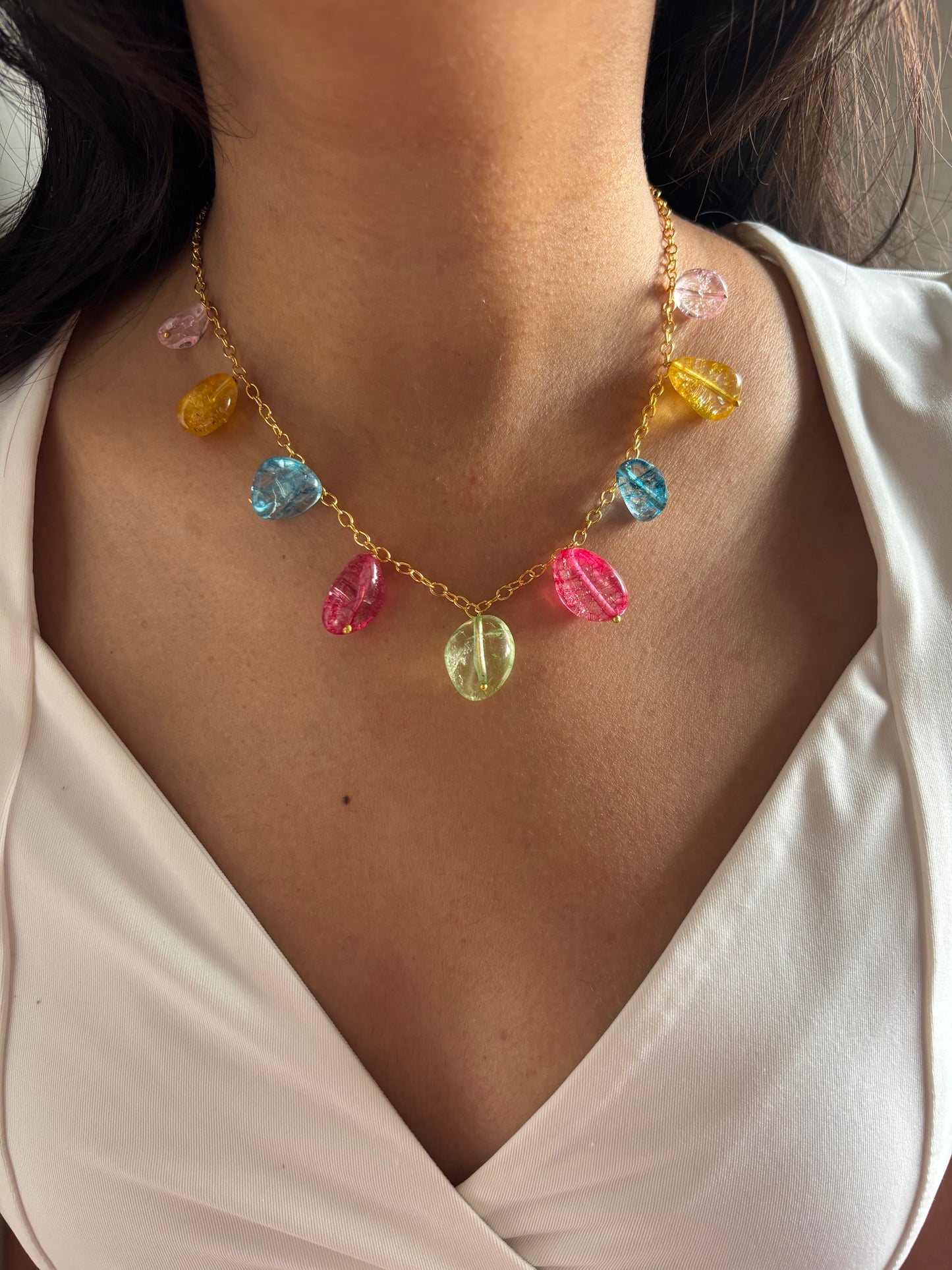 Multicolor Gemstone Set - Brass