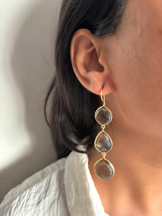 Smoky Quartz Dangler-Brass