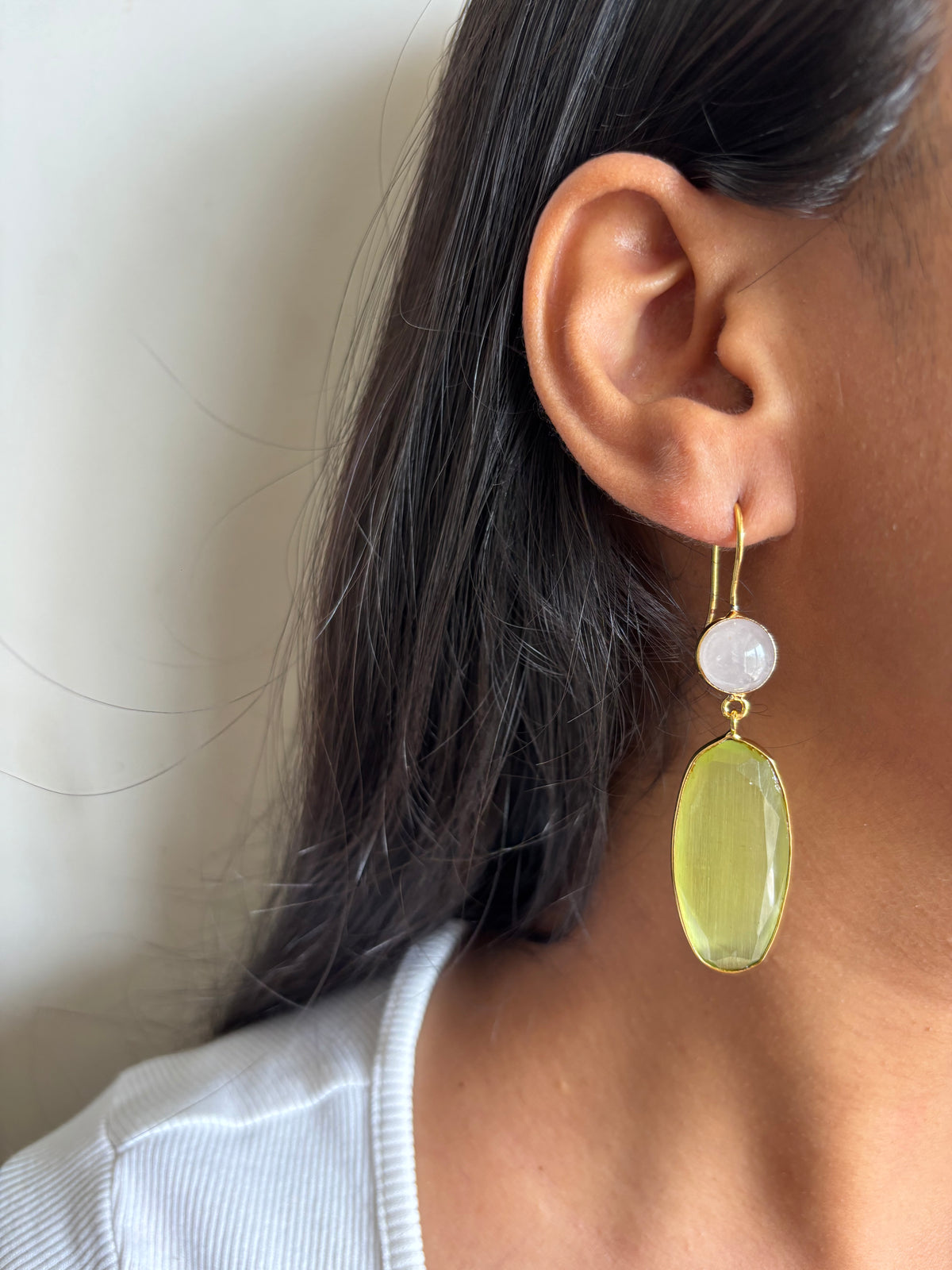 Lime Green Dangler Brass