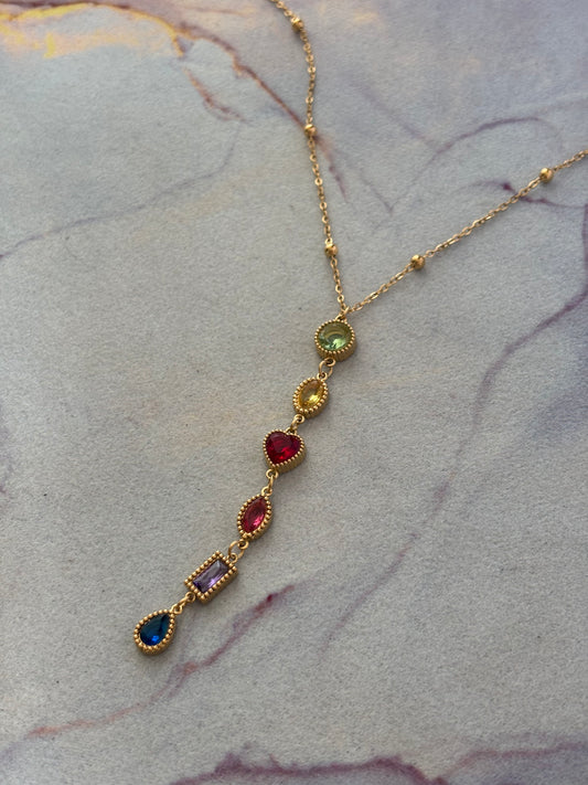 Multi-Color Y-drop Necklace