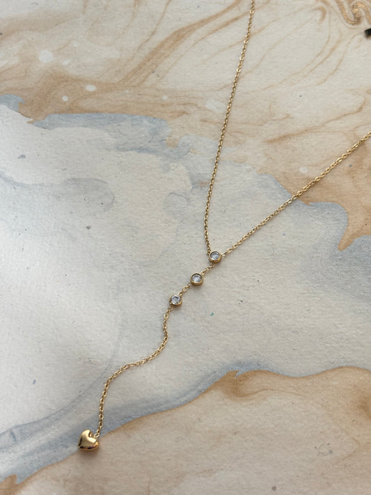 Amelia Y-Drop Heart Necklace