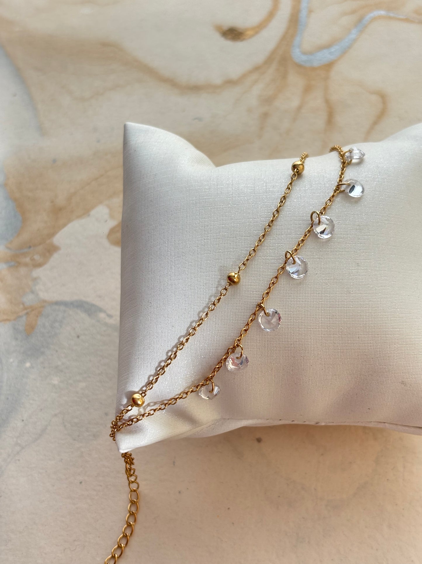 Crystal Charm Layered Bracelet