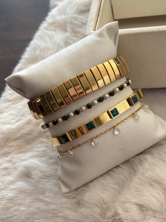 Emerald Aura Bracelet Stack