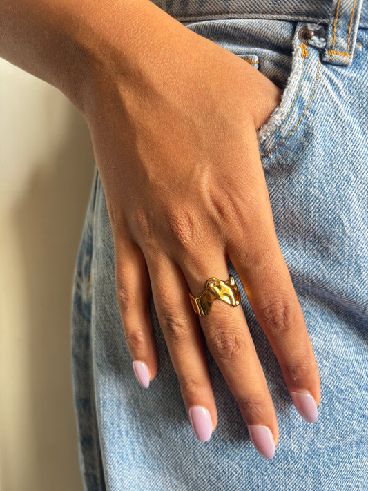 Solid Abstract Adjustable Ring
