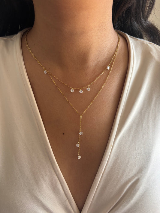 Crystal Layered Y-Necklace