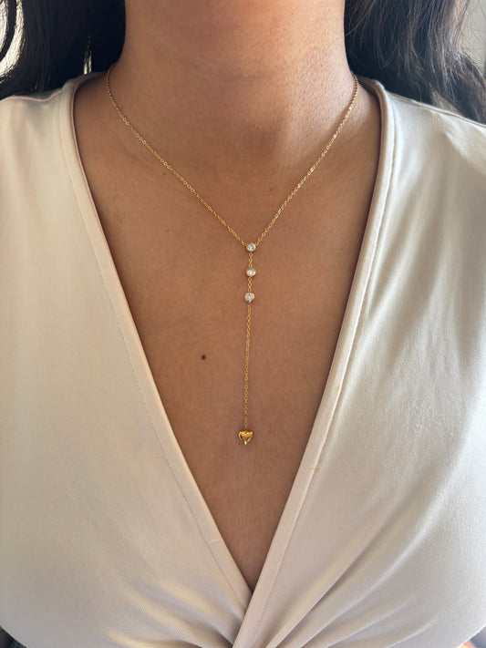 Amelia Y-Drop Heart Necklace