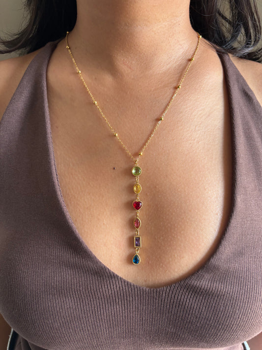 Multi-Color Y-drop Necklace