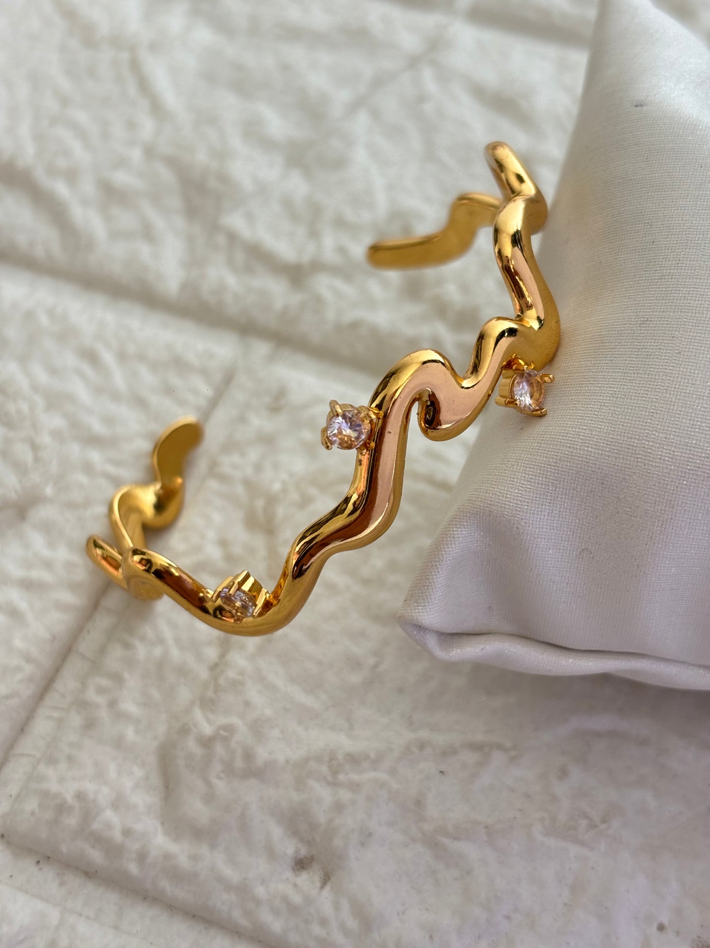 Melting  Studded Adjustable Cuff