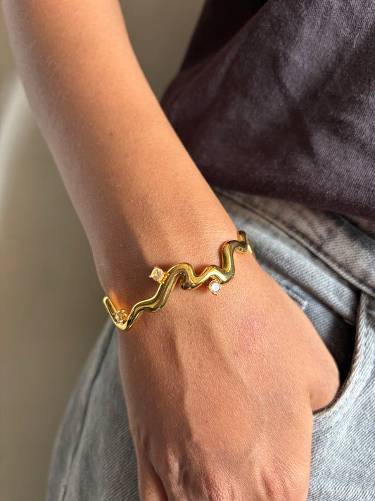 Melting  Studded Adjustable Cuff