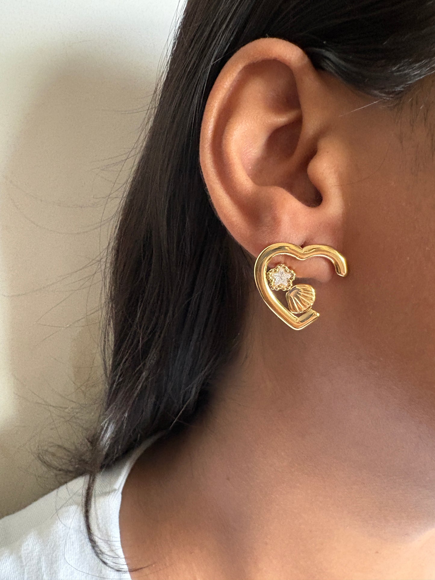 The Ocean Heart Stud