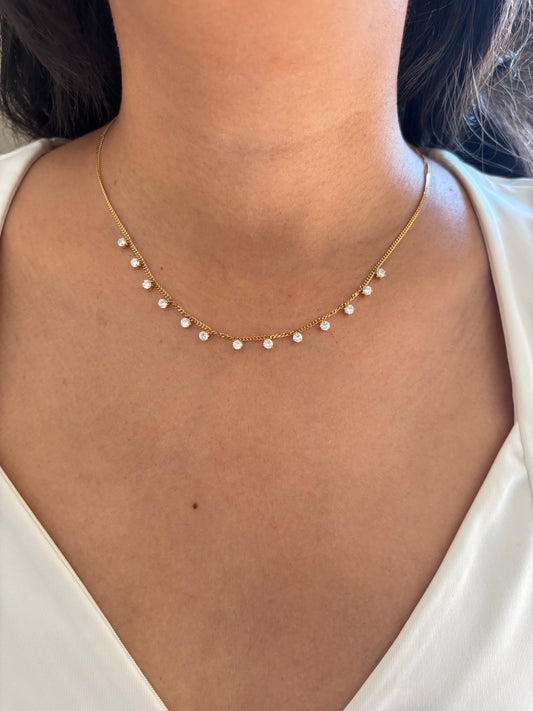 Dainty Crystal Studded Necklace