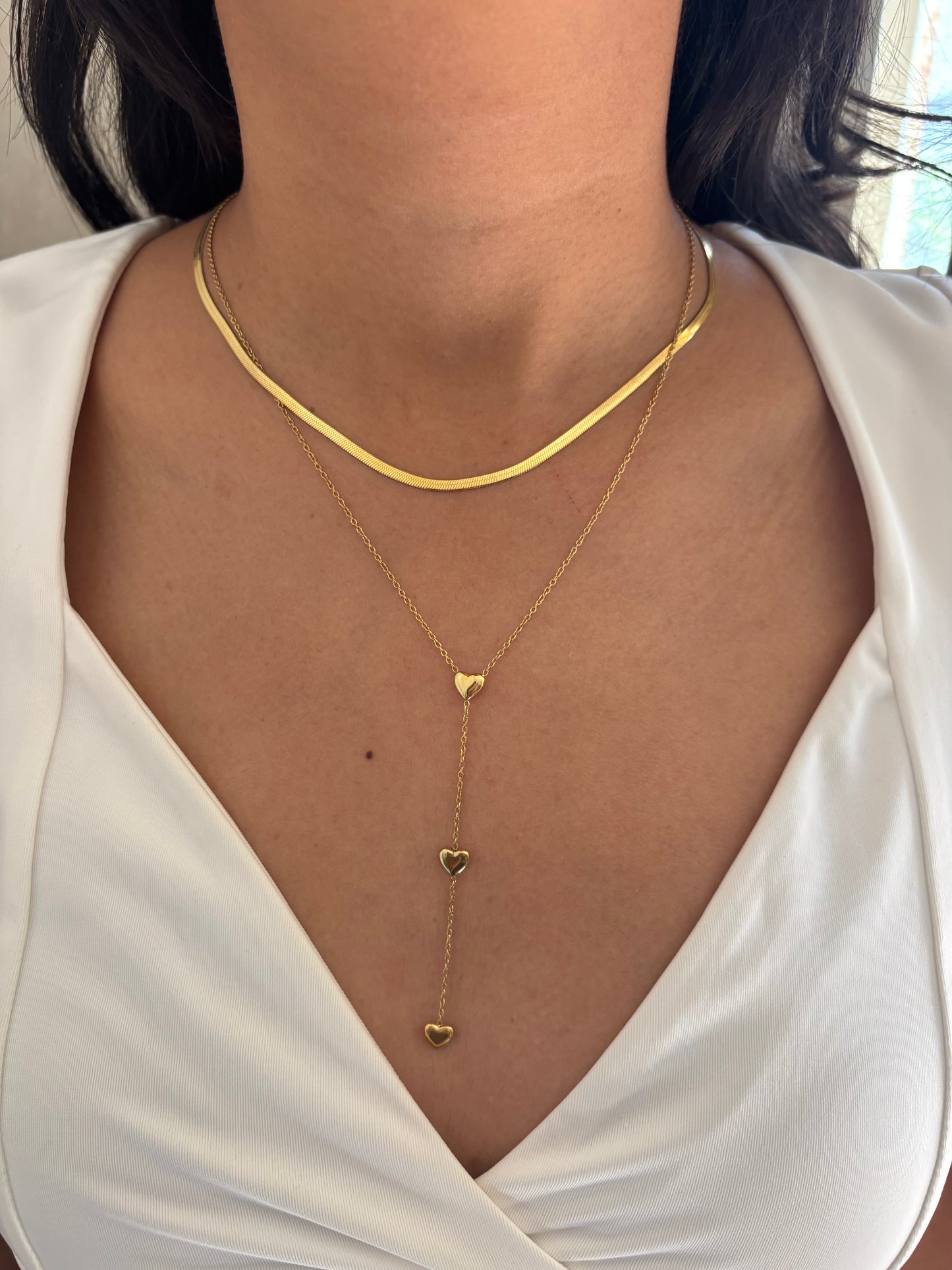 Heart Layered Y-Necklace
