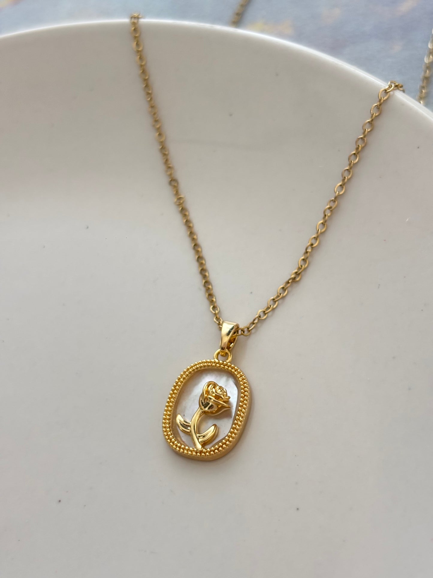 MOP Rose Necklace