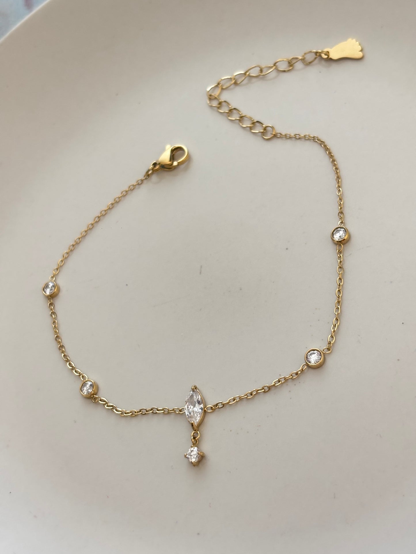Marquise Drop Anklet