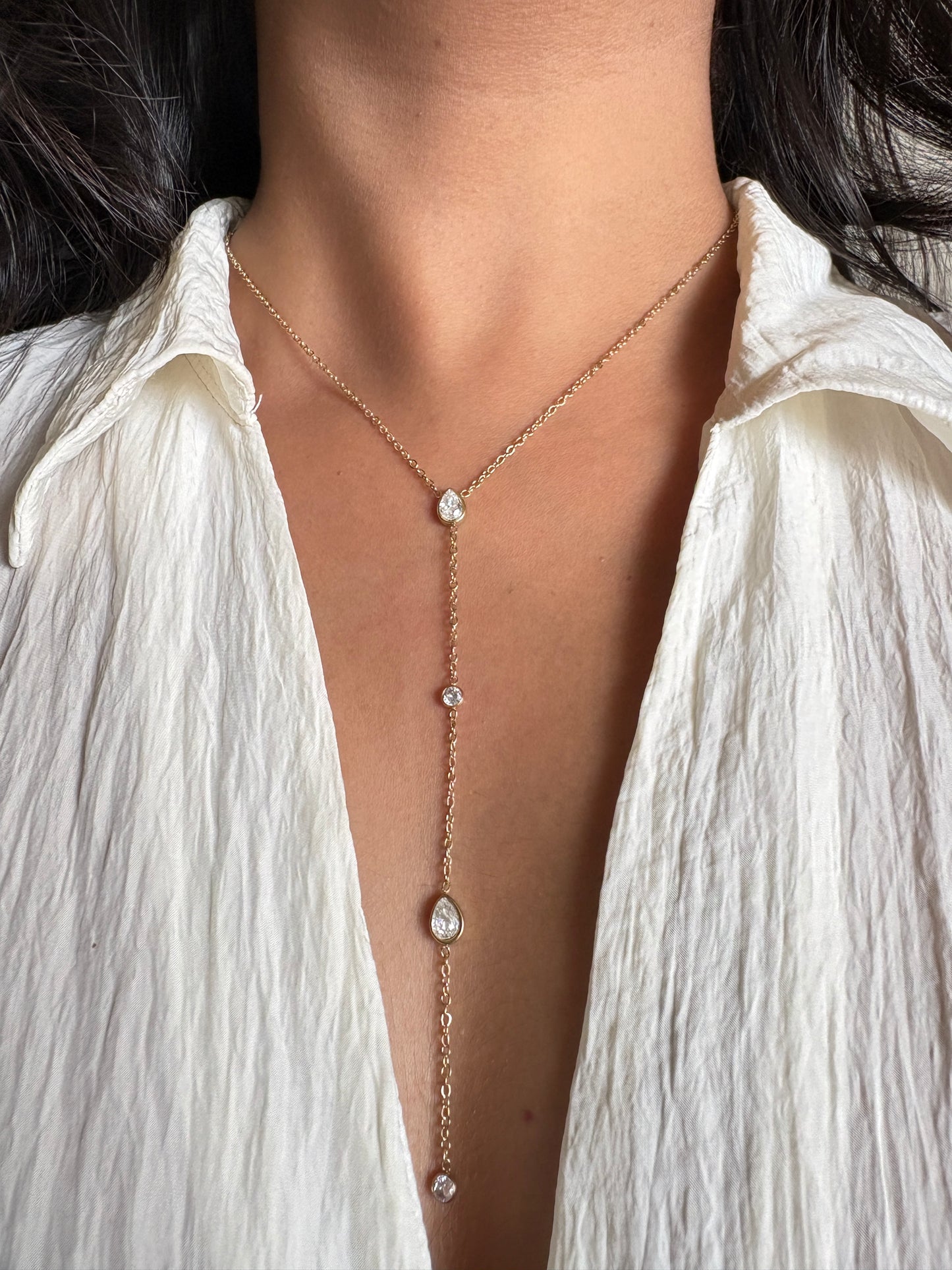 Dainty Drop Y Necklace