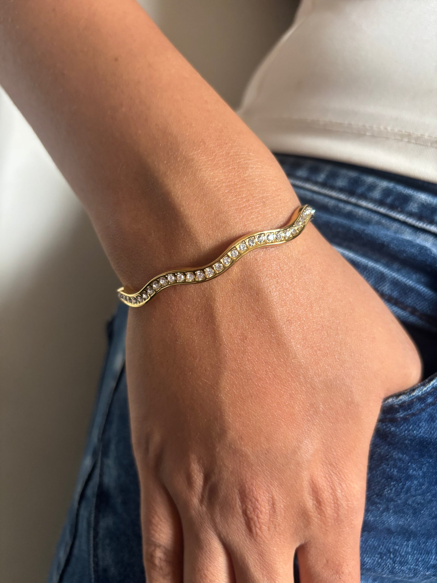 Wavy Studded Bracelet