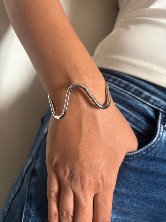 Silver Wired Adjustable Cuff