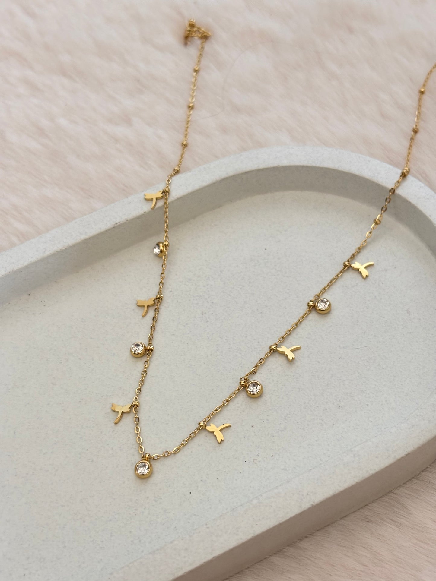 Dragonfly Clear Charm Chain