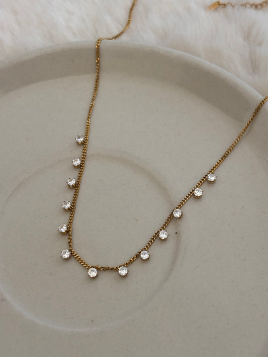 Dainty Crystal Studded Necklace