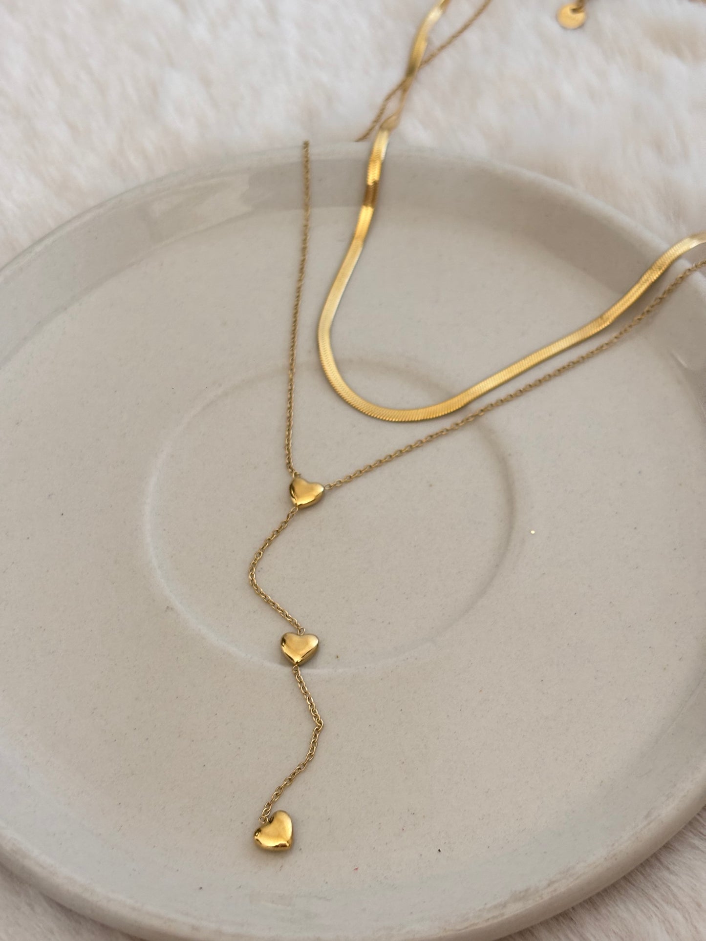 Heart Layered Y-Necklace