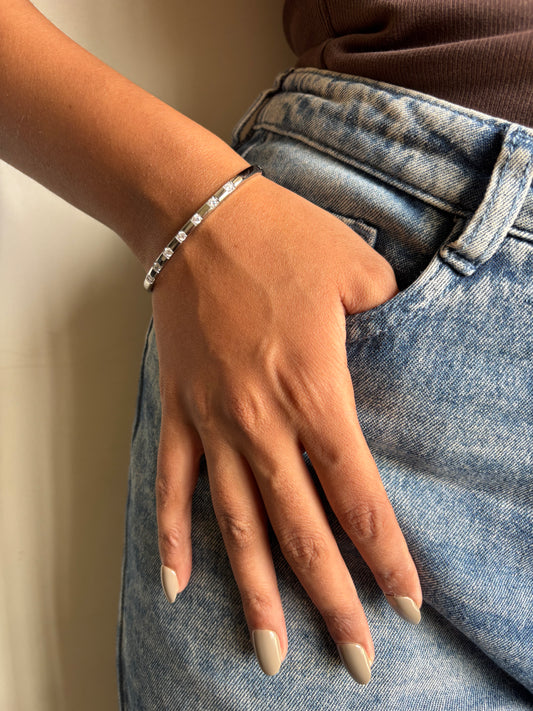 Meraki Silver Studded Bracelet