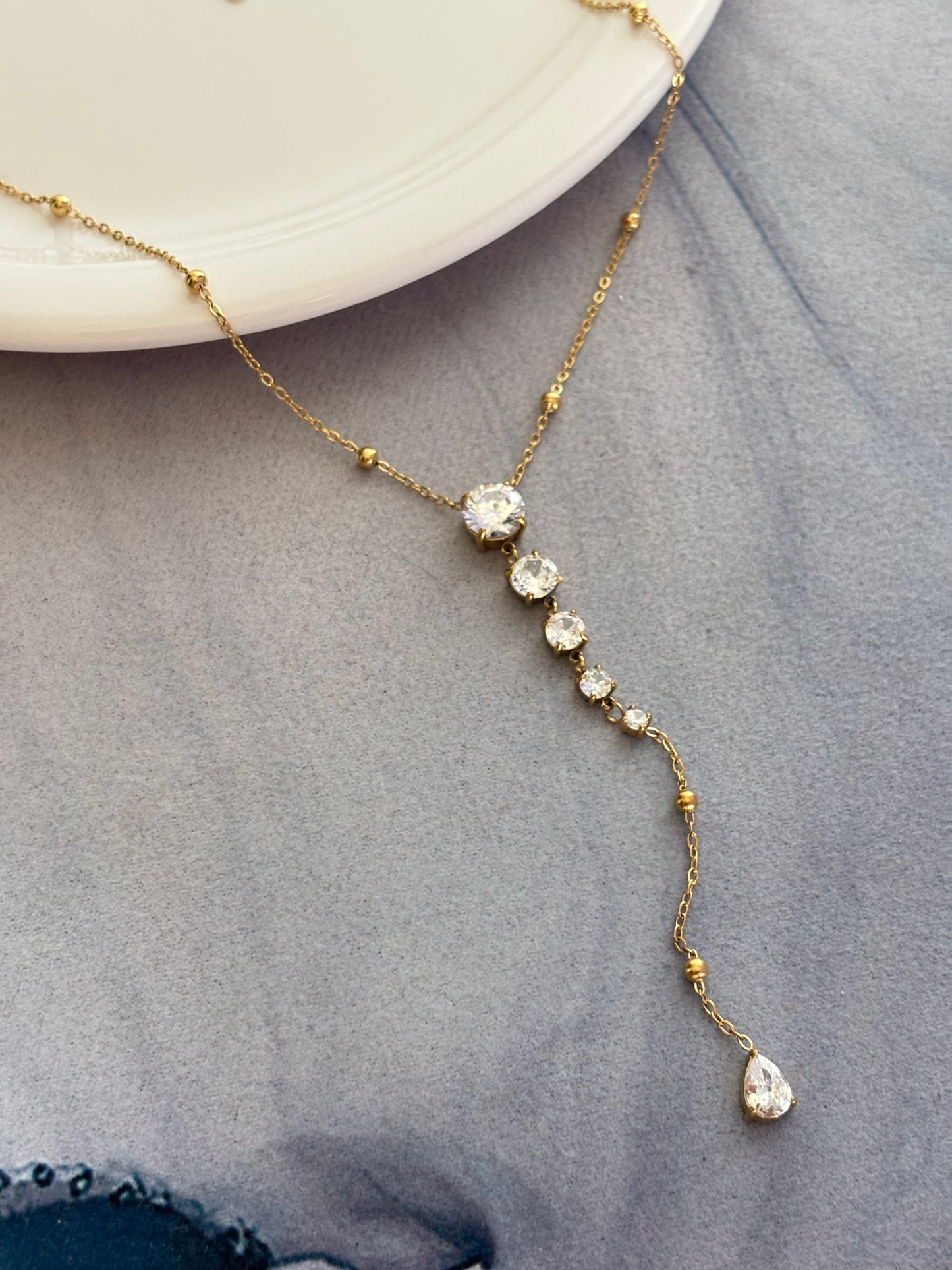 Stunning Solitaire Y Necklace
