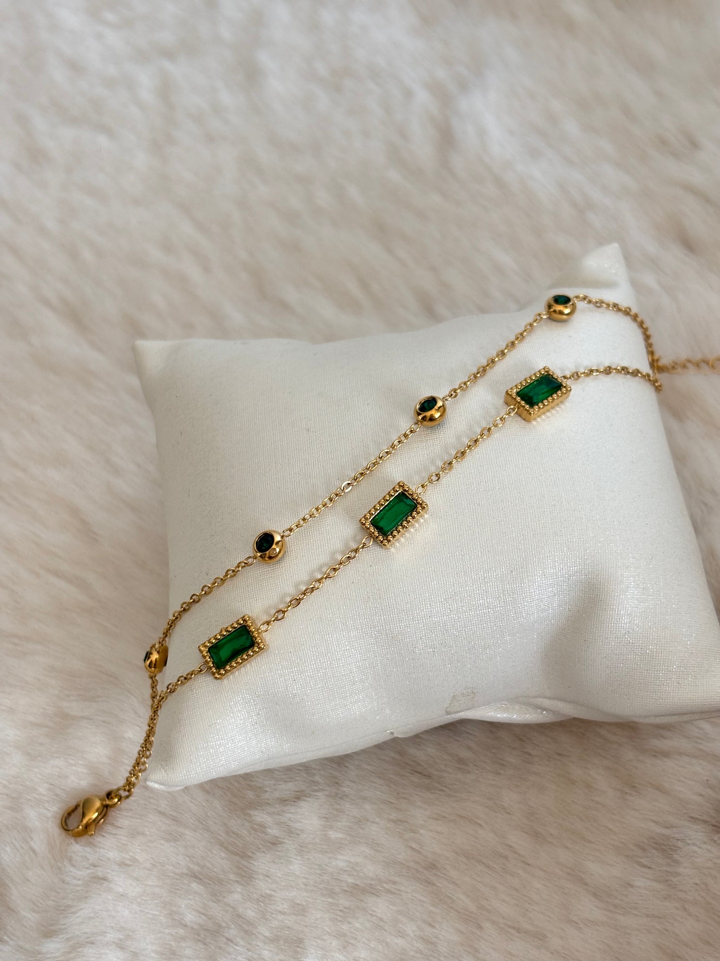 Emerald Layered Bracelet