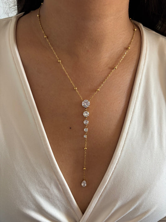 Stunning Solitaire Y Necklace