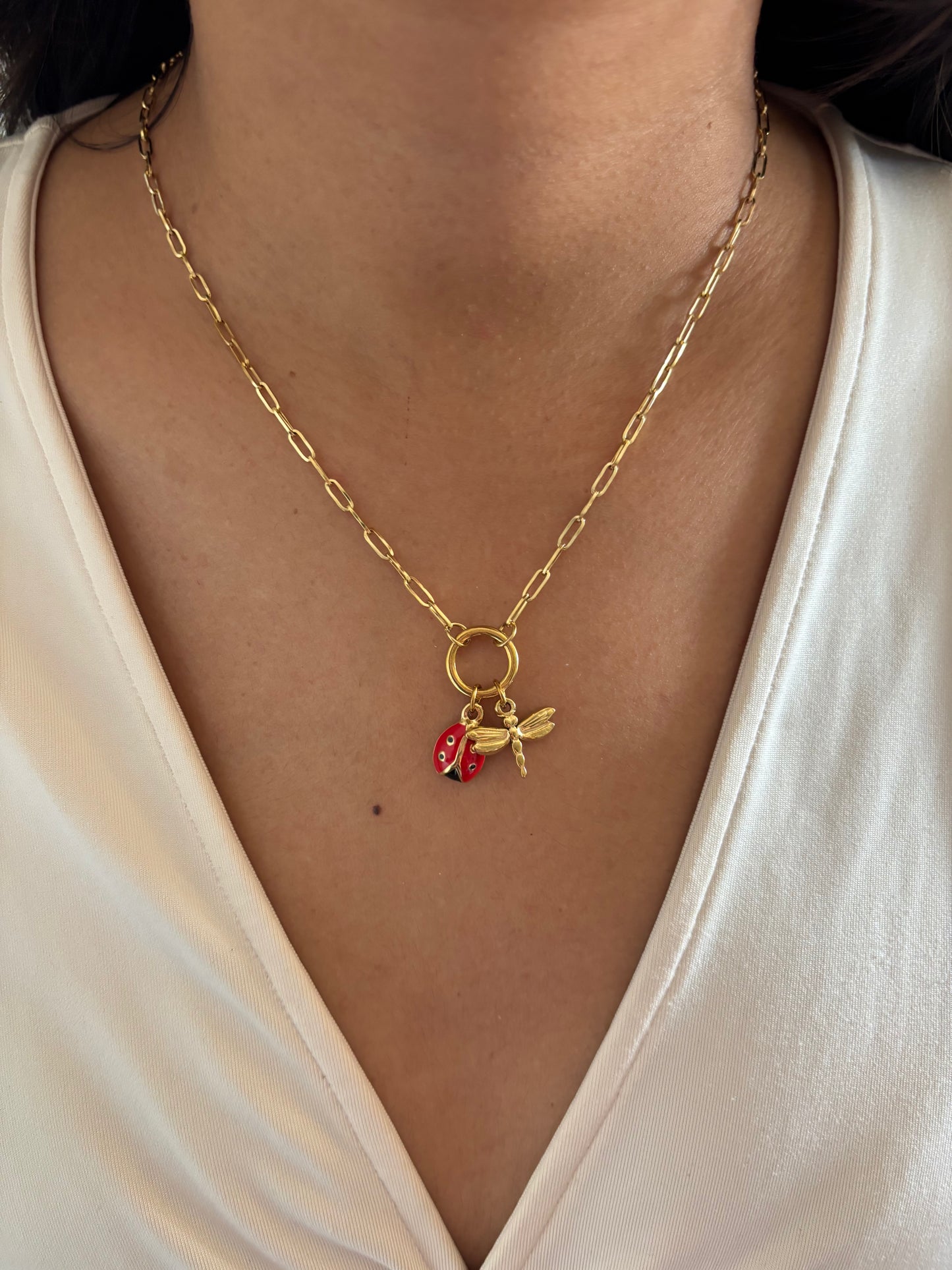 Bug Bee Charm Necklace