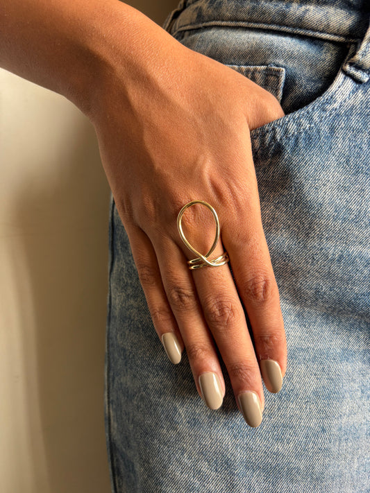 Twig Adjustable Ring-Brass