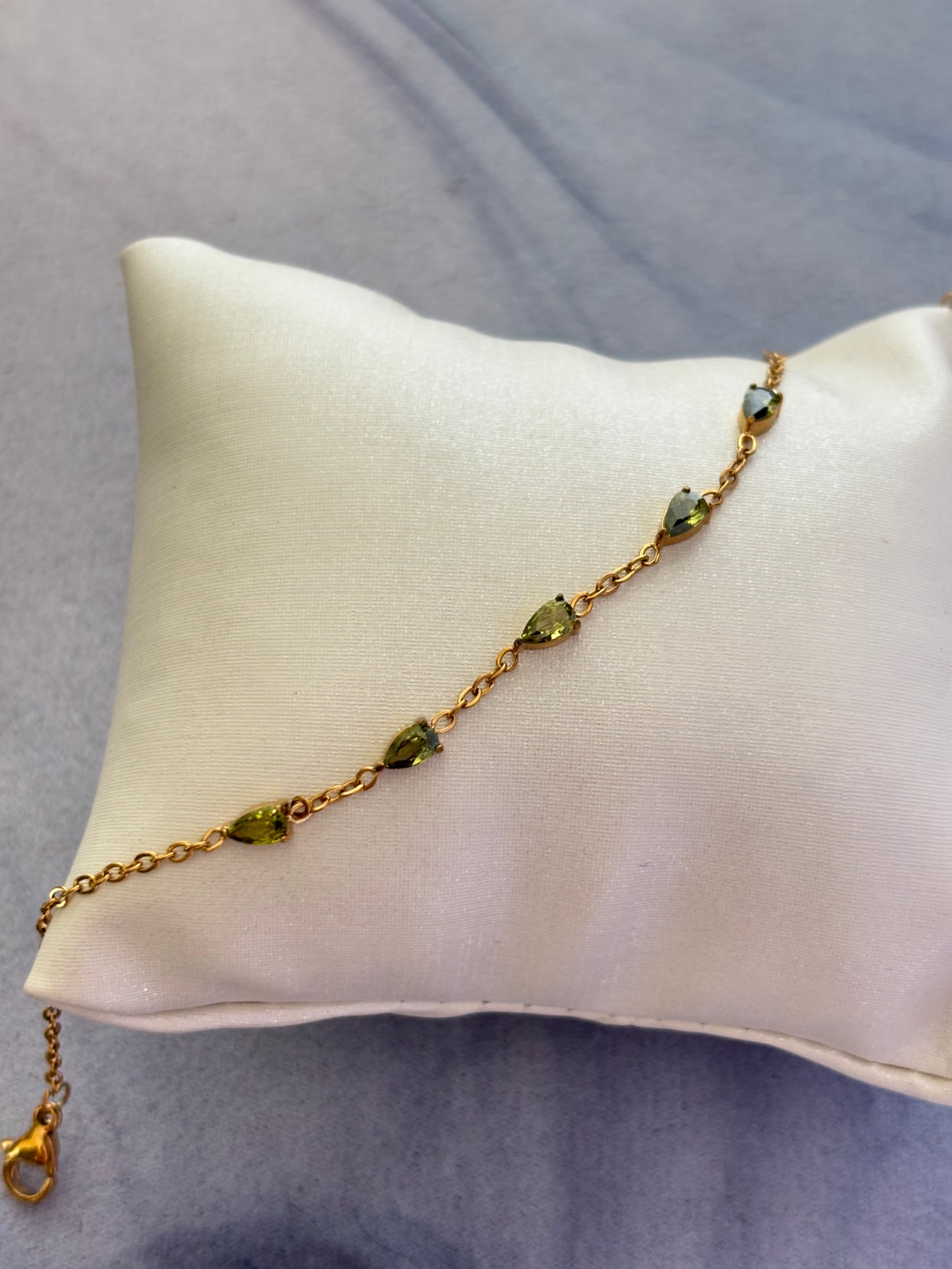 Olive Drop Studded Bracelet