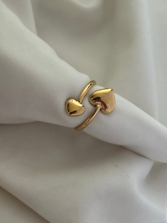 Duo Heart Adjustable Ring
