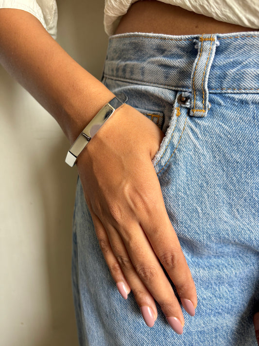 Hexagon Silver Brass Bracelet