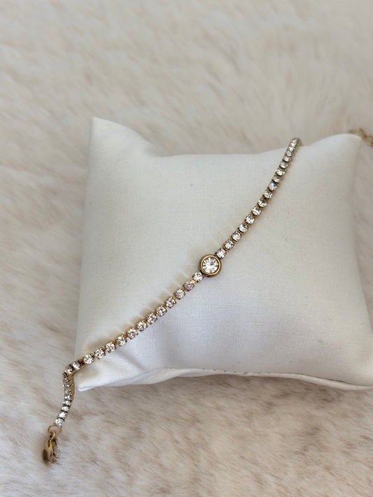 Bazel Solitaire Tennis Bracelet