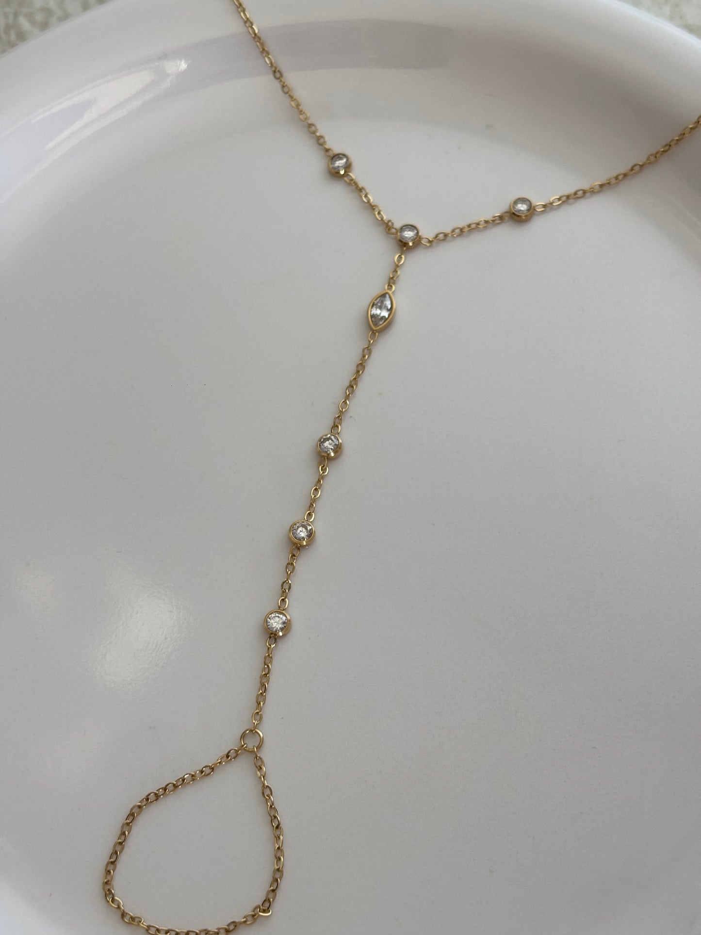 Marquise Luxe Studded Hand Chain