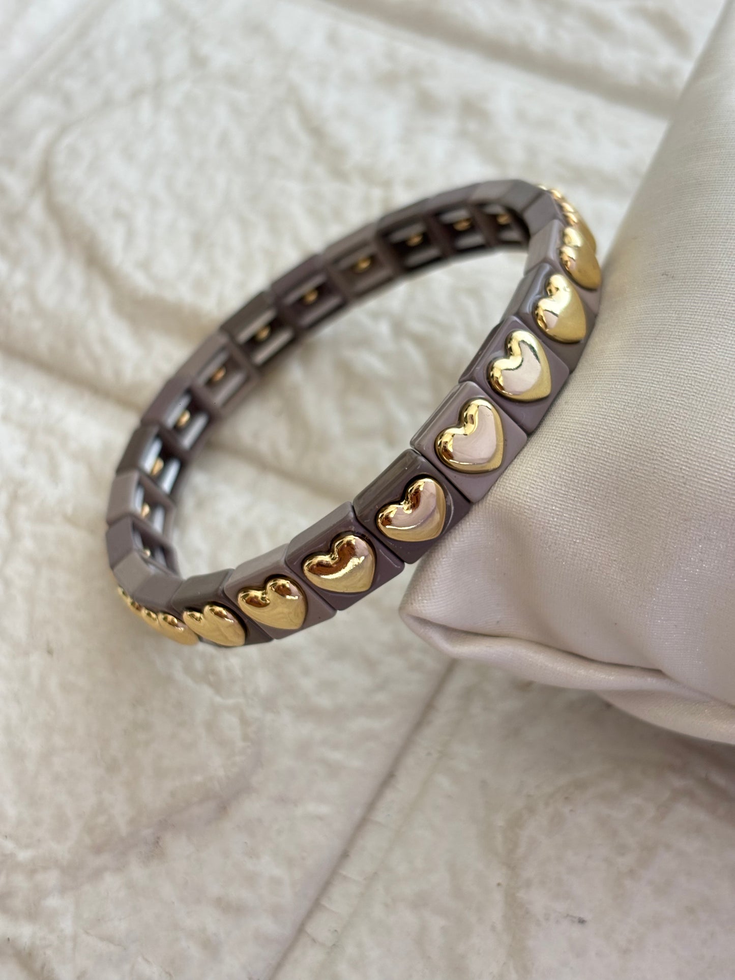 Grey Love Stretchable Bracelet