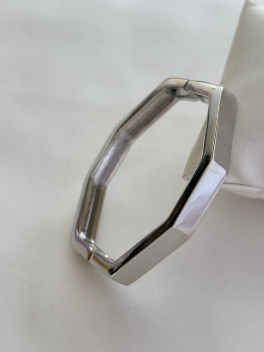Hexagon Silver Brass Bracelet