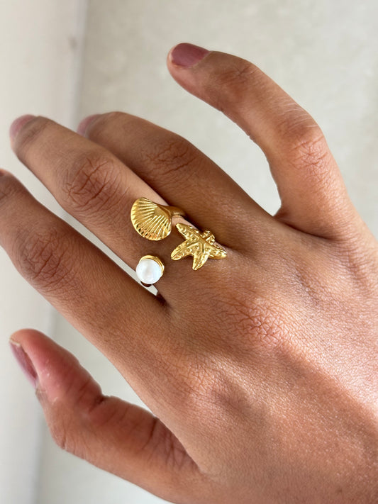 Sea Treasure Adjustable Ring