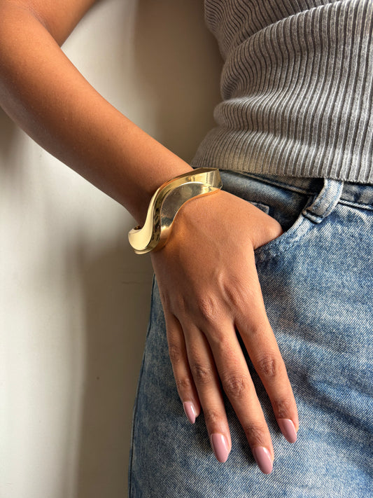 Squash Gold Brass Bracelet