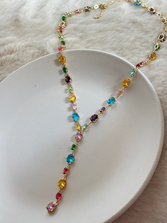 Ava Color Splash Y Necklace
