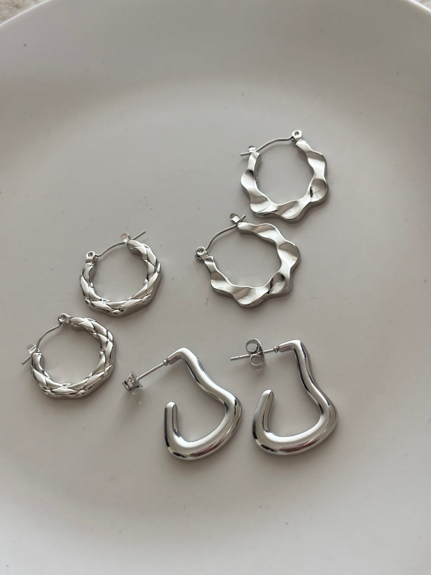 Silver Hoops Combo -1 Stainless Steel