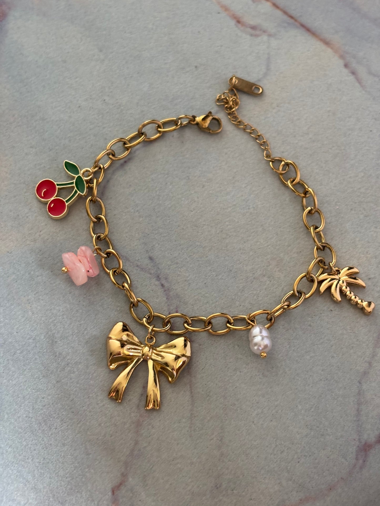 Cherry-Blossom Charm Bracelet