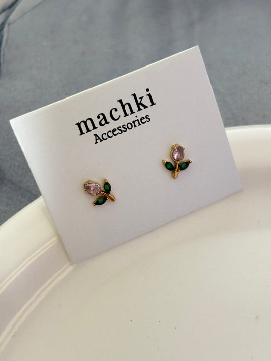 Pink Tulip Studs