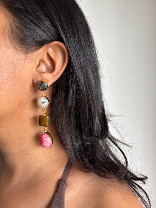 Bubble Gum Natural stone Dangler