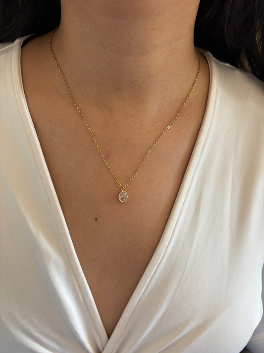 Oval Solitaire Necklace